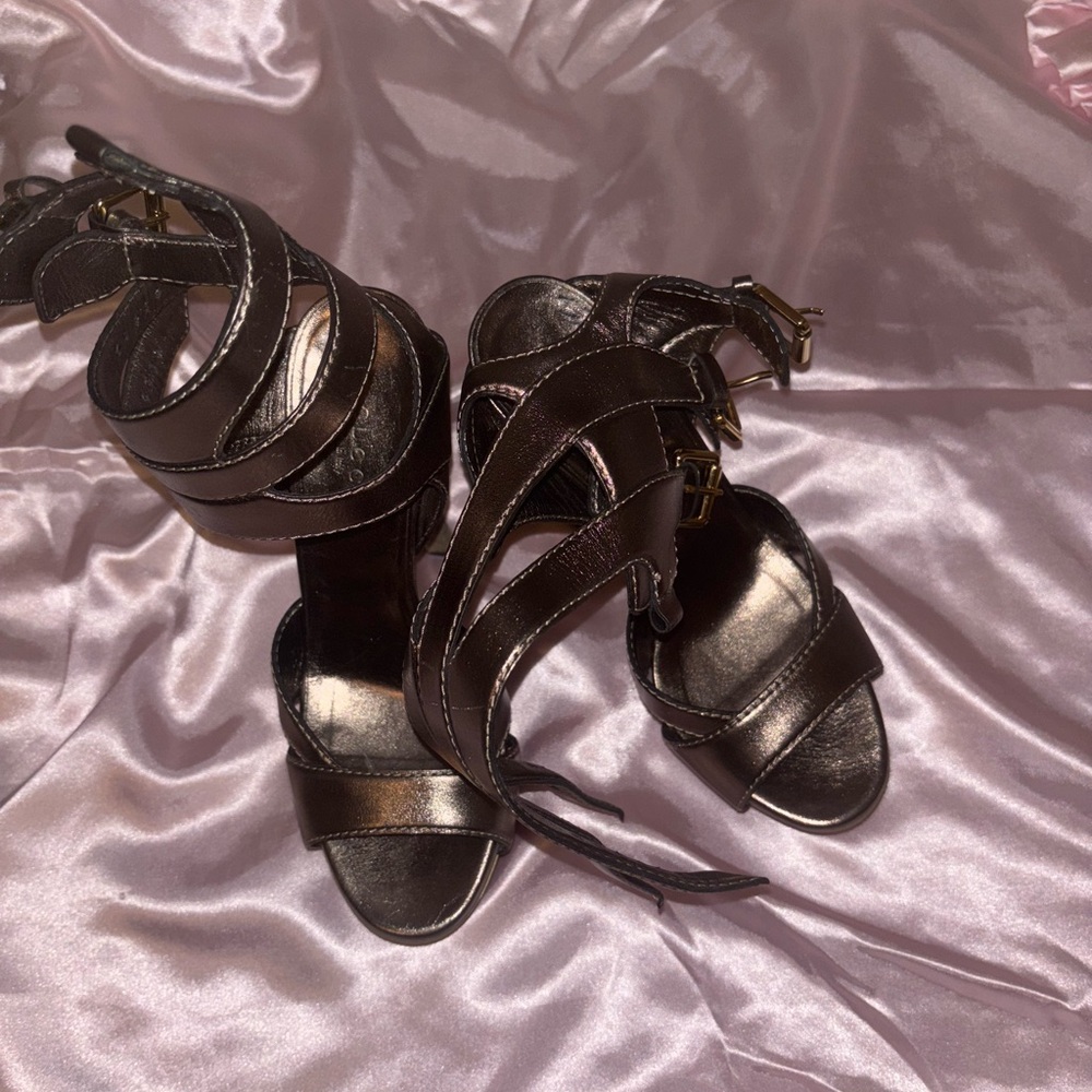 Gucci platform deep gold Strappy Women's Sandals